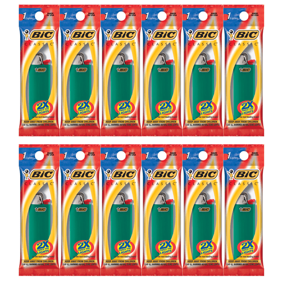 BIC LIGHTERS 12-COUNT (COLORS MAY VARY)