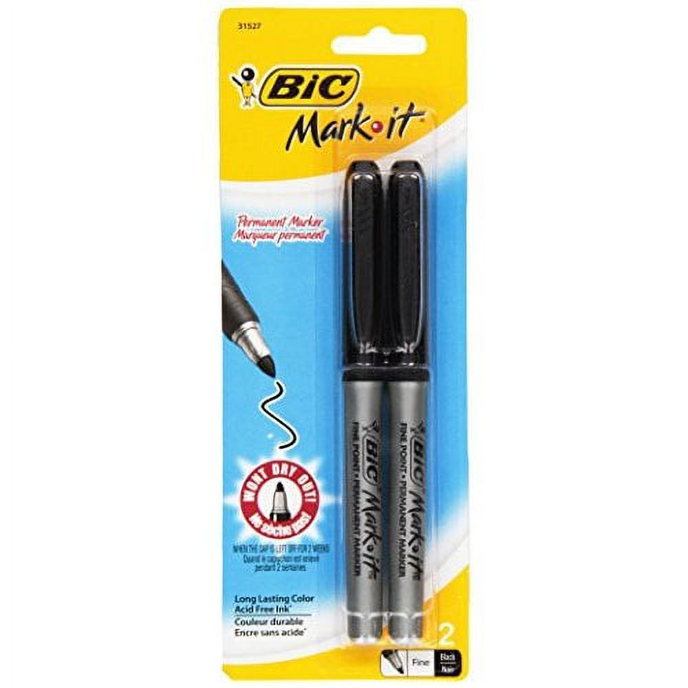 BIC Mark-It Permanent Marker Fine Point Black 2 ct - image 1 of 3