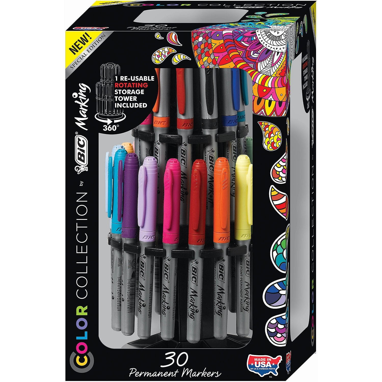 BIC Marking Color Collection Permanent Marker Tower, Assorted Colors ...