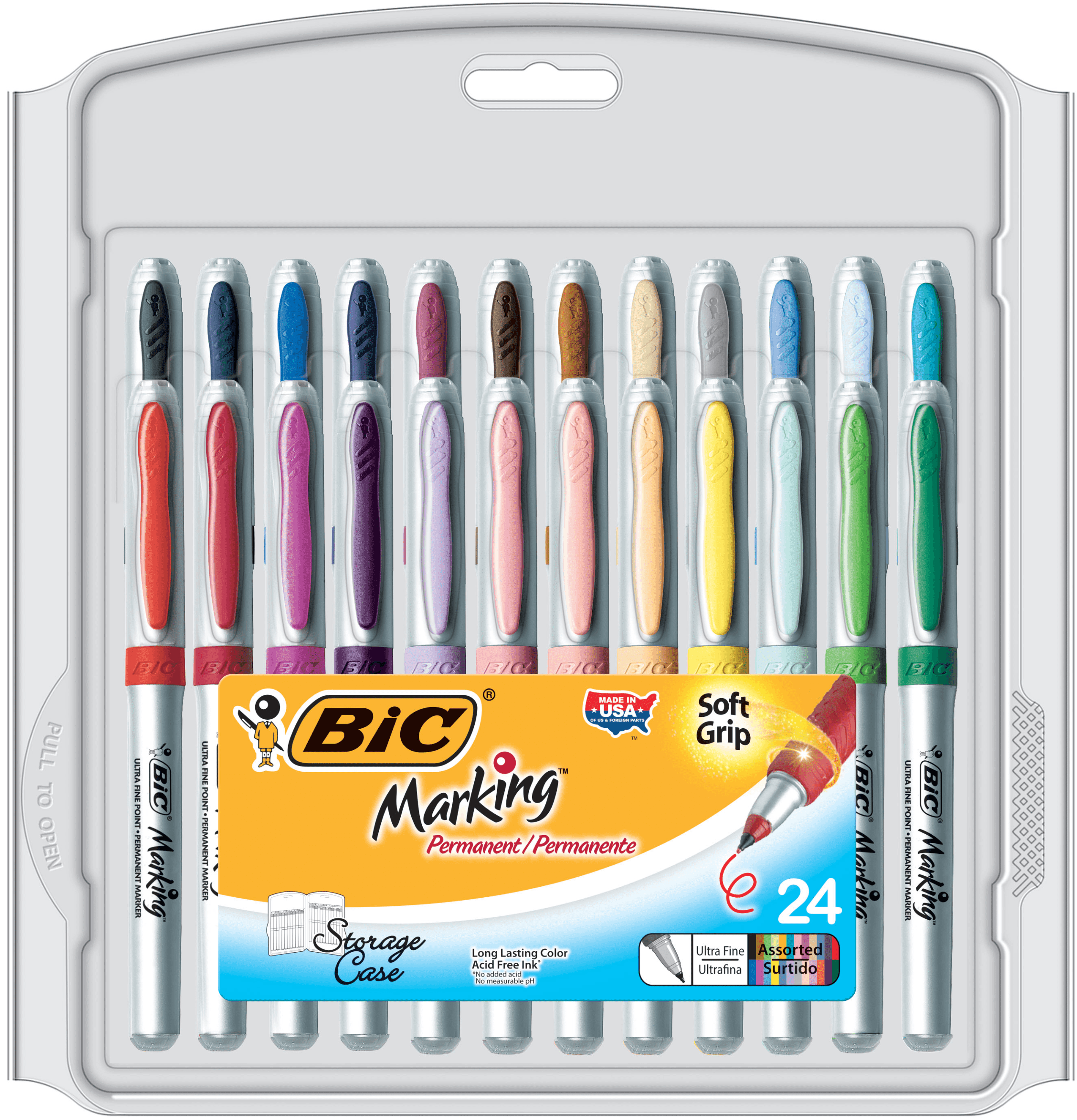 Bic Magic Marker, Brush Tip Marker, Assorted Colors, 36-Count