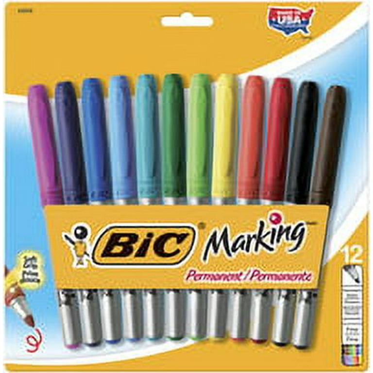 Bic Mark-It Ultra Fine Point Permanent Markers 12/Pkg