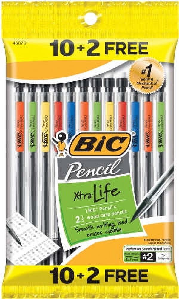 BIC Mechanical Pencil Extra Life, Black, Medium Point (0.7mm), 10+2 Pack - image 1 of 2