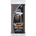 BIC Metal Blade Shaving Disposable Razor, Perfect for One-Time Use, 5 ...