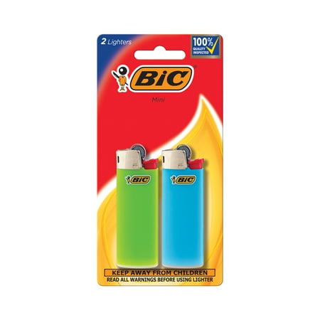 BIC Mini Classic Pocket Lighter, Assorted Colors, 2 Count Lighters