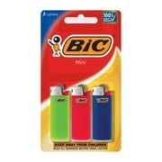 BIC Mini Pocket Lighter, Assorted Colors - Pack of 3 Mini Lighters (colors may vary)