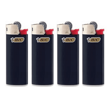 BIC Mini Pocket Lighters 4 Count Black Safe Windproof Flame, Compact Travel-Size Utility Lighters