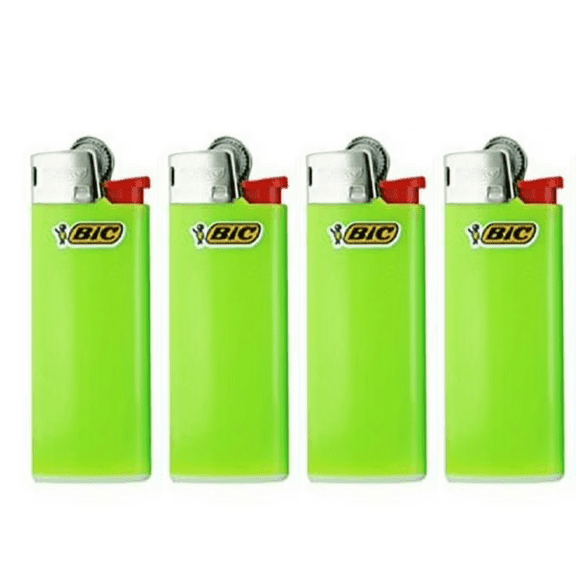 BIC Mini Pocket Lighters 4 Count Lime Green Small Lighters Compact Utility Travel Size