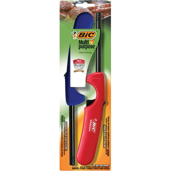 BIC Multi-purpose Classic Edition Lighter, Assorted Colors, 2-Pack