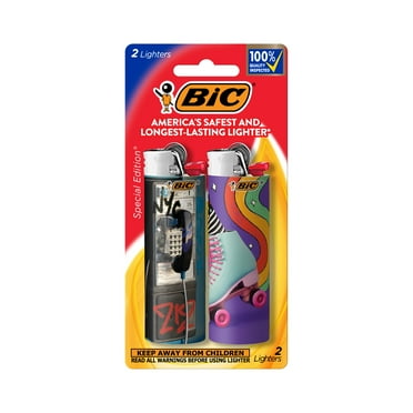 BIC Pocket Lighter, Special Edition Designs, Pack of 2