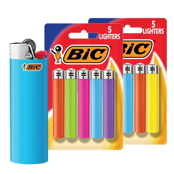 BIC Pocket Lighters, Fashion Assorted Colors, 10-Pack of Lighters (Colors May Vary)
