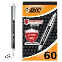 BIC PrevaGuard Antimicrobial Clic Stic Ballpoint Pens, Black, 60-Count Pack