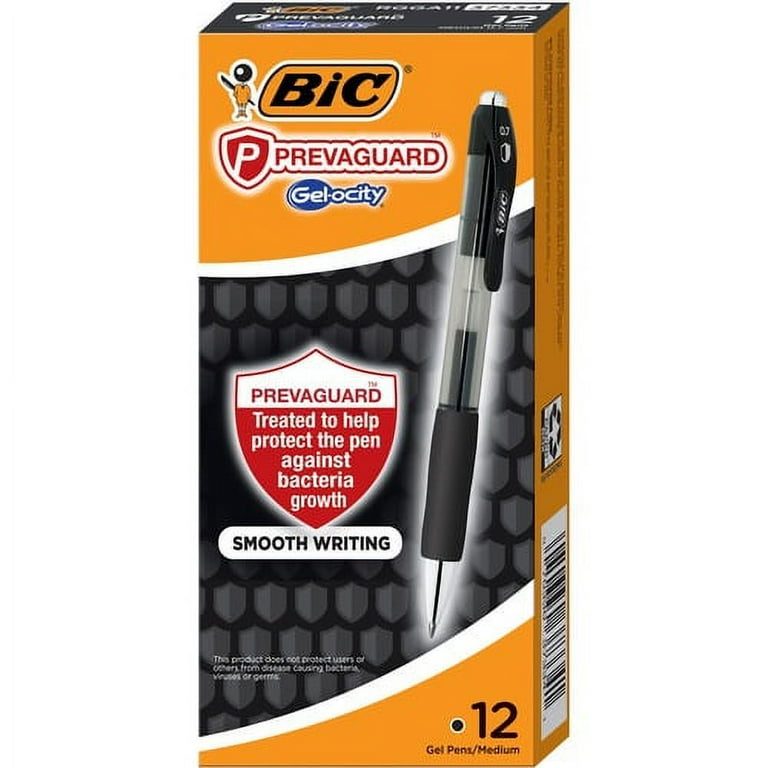 BIC PrevaGuard Gel-ocity Gel Pen - 0.7 mm Pen Point Size - Black Gel-based Ink - 4 / Pack BIC PrevaGuard Gel-ocity Gel Pen - 0.7 mm Pen Point Size - Black Gel-based Ink - 4 / Pack