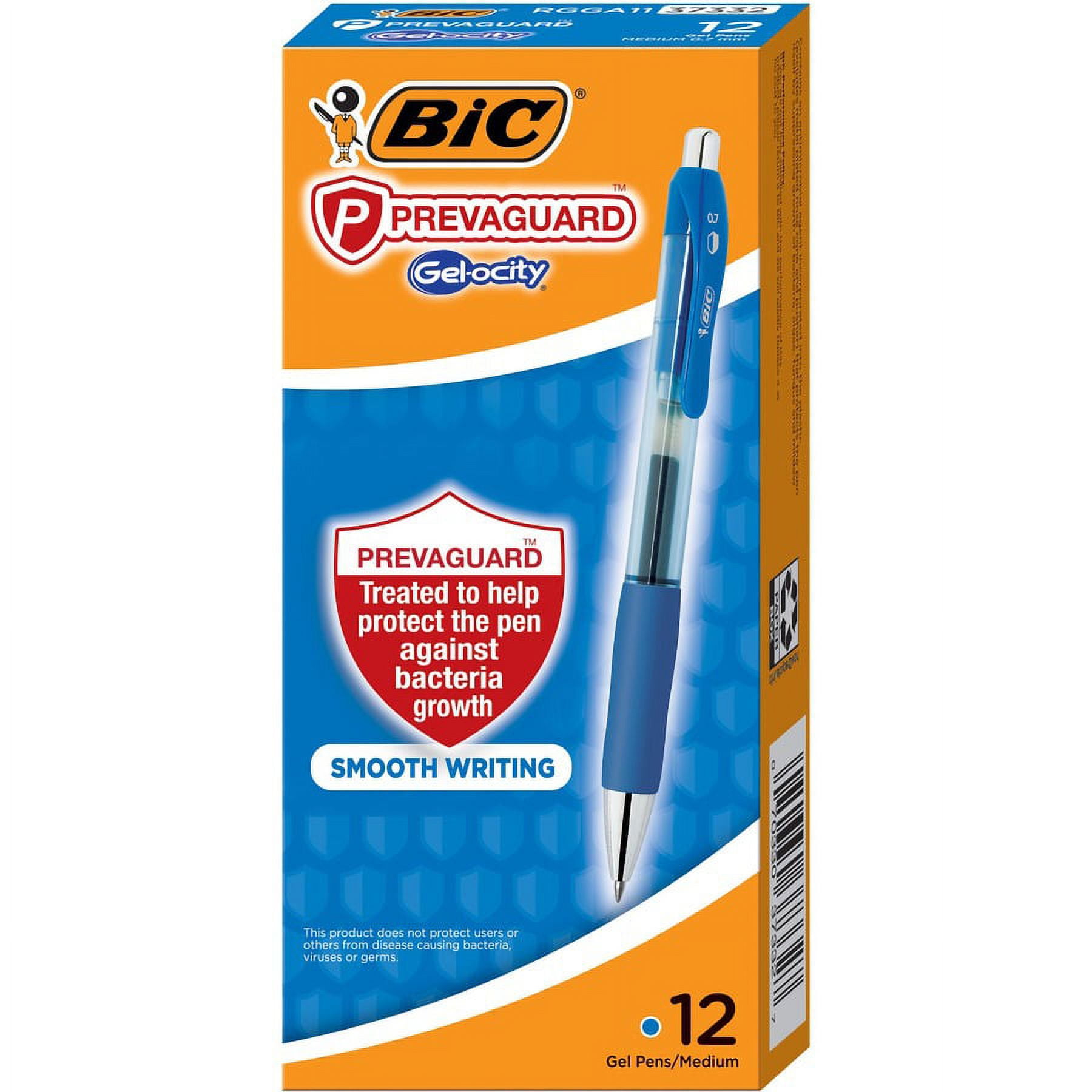 BIC PrevaGuard Gel-ocity Gel Pen - 0.7 mm Pen Point Size - Blue Gel-based Ink - 1 / Dozen | Bundle of 5 Dozen