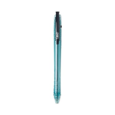 BIC ReVolution Ocean Retractable Ballpoint Pen - Medium Pen Point - 1 mm Pen Point Size - Retractable - Black - Semi-transparent Barrel - 12 / Dozen | Bundle of 5