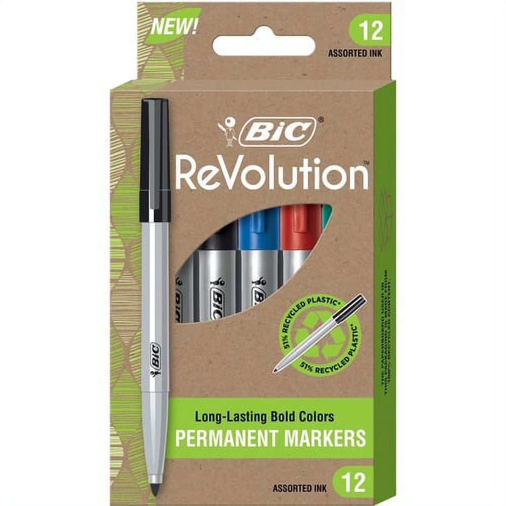 BIC Mark-it Fine-Point Permanent Markers, Red Ink, Silver Barrel