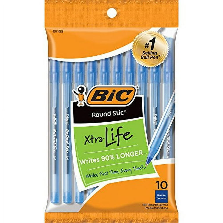BIC Round Stic Ballpoint Pens - Medium Pen Point - Blue - 10 / Pack BIC Round Stic Ballpoint Pens - Medium Pen Point - Blue - 10 / Pack