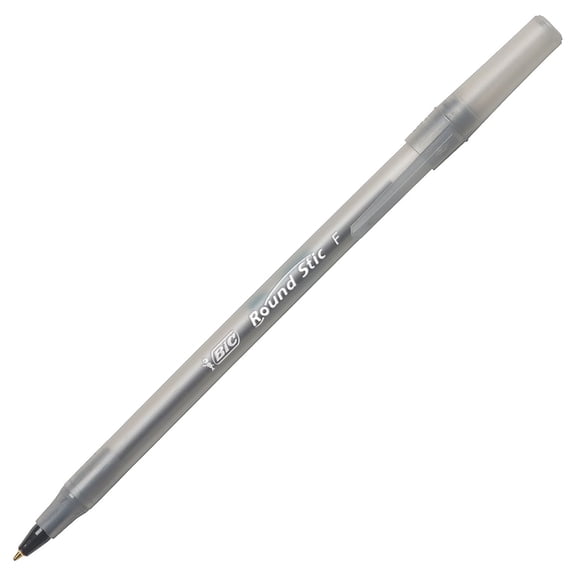 BIC Round Stic Grip Ballpoint Pen Fine Point GSFG11BLKCT