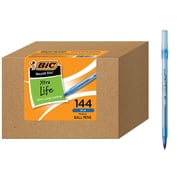 BIC Round Stic Xtra Life Ball Pen, Medium Point (1.0 mm), Blue, 144-Count