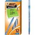 thumbnail image 1 of BIC Round Stic Xtra Life Ballpoint Pen, Stick, Medium 1 mm, Blue Ink, Translucent Blue Barrel, Dozen, 1 of 6
