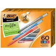 thumbnail image 1 of BIC Round Stic Xtra Life Ballpoint Pens, Medium Point, 1.0 mm, Assorted Colors, Pack Of 60 Pens, 1 of 9