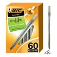 thumbnail image 1 of BIC Round Stic Xtra Life Ballpoint Pens, Medium Point, 1.0 mm, Black Ink, Pack of 60.pack of 2, 1 of 1