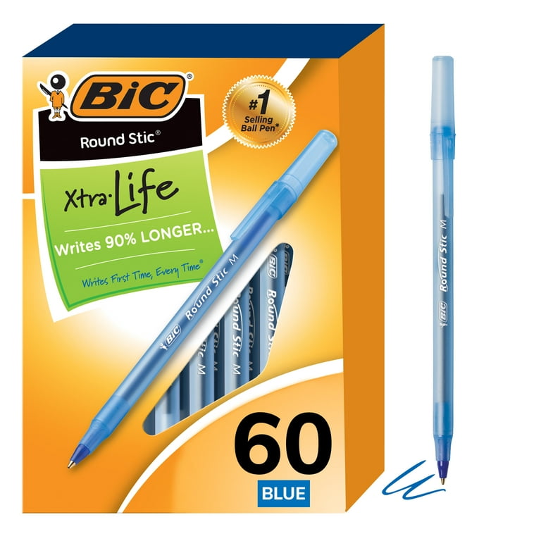  BIC Cristal Xtra Smooth Ballpoint Pen, Medium Point (1.0mm),  Blue, 10-Count : Ballpoint Stick Pens : Office Products