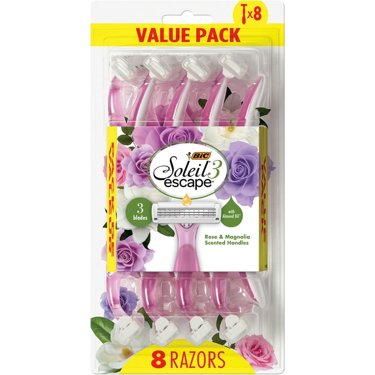 BIC Soleil Escape Rose and Magnolia Scented 3-Blade Women's Manual