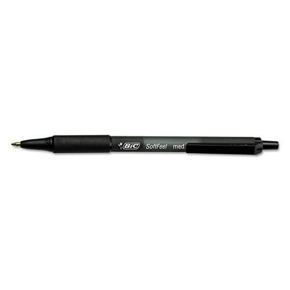 BIC Scsm11bk Soft Feel Retractable Ballpoint Pen, Black Ink, 1Mm, Medium, Dozen