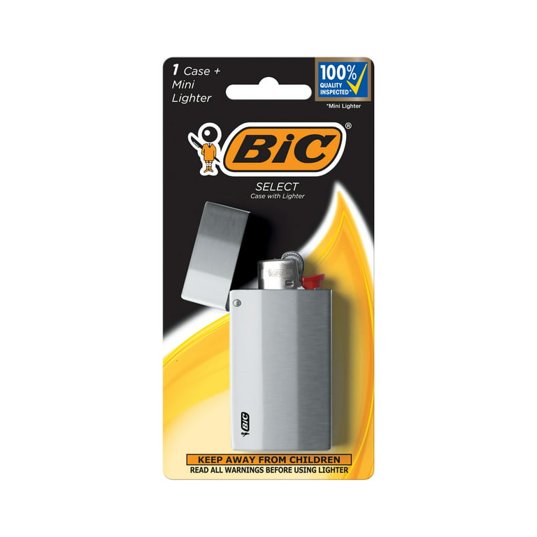 BIC Select Metal Lighter Case with BIC Mini Pocket Lighter
