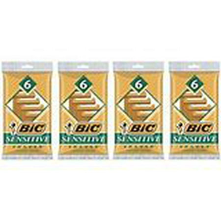 BIC Sensitive Shaver Disposable Razor 6 Each (Pack of 4)
