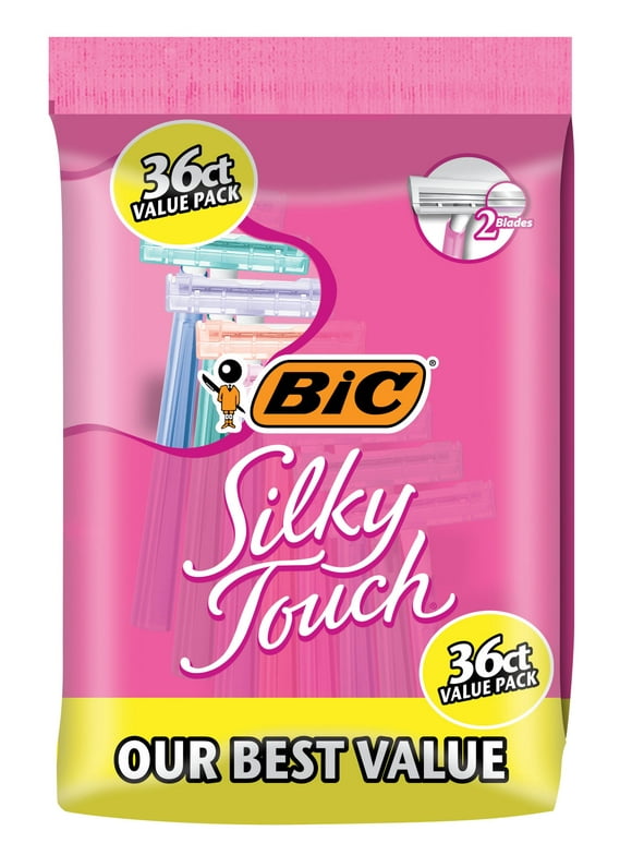 BIC Silky Touch Disposable Razors, Women's, 2-Blades, 36-Count