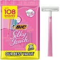 thumbnail interactive-video image 1 of BIC Silky Touch Women's Disposable Razors with 2 Blades, 36-Pack, 1 of 10