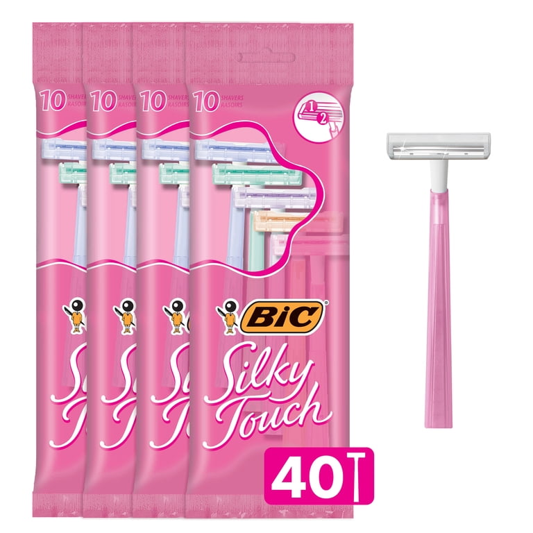 BIC Silky Touch Women's Disposable Razor, Twin Blade, Pack of 40