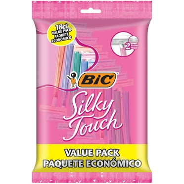 BIC Silky Touch Women's Disposable Razors with 2 Blades, 18-Pack of Women's Razors