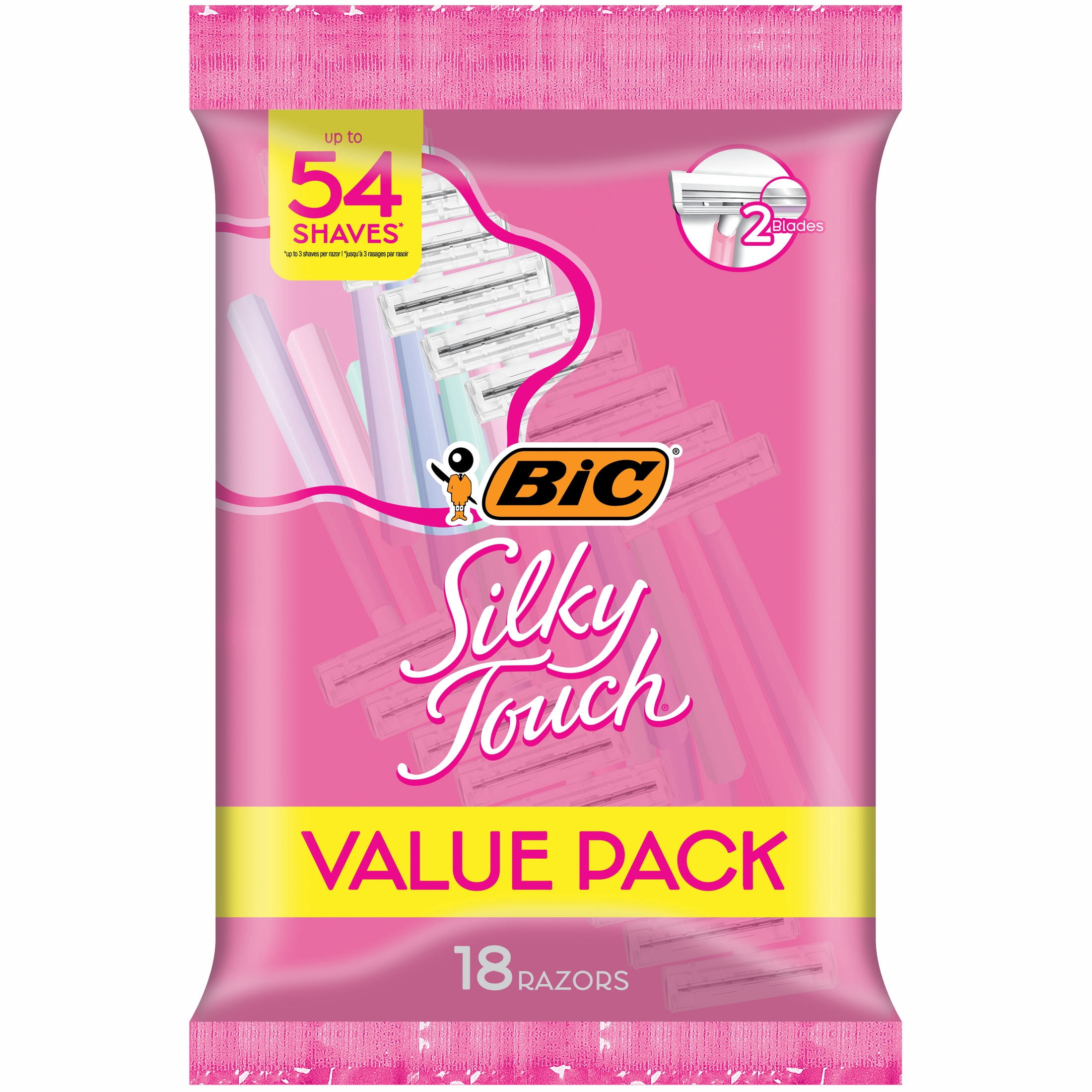 BIC Silky Touch Women's Disposable Razors, 18-pack, 2 blades