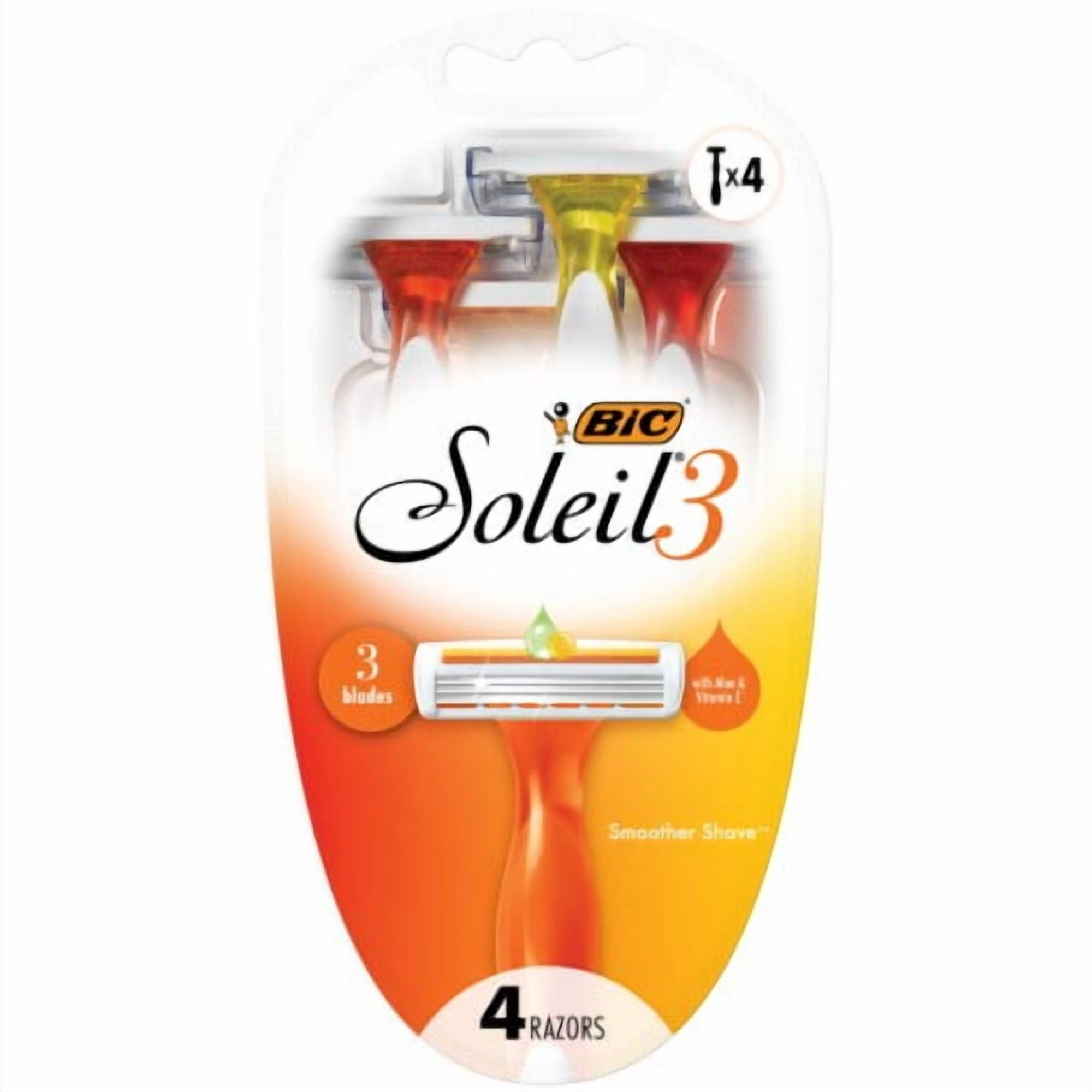 BIC Soleil 3 Women's Disposable Razors 4 pk - Pack of 2