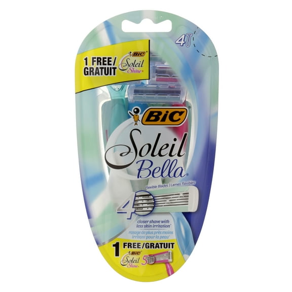 BIC Soleil Bella & Soliel Shine Women's Disposable Razor, 4 Pack