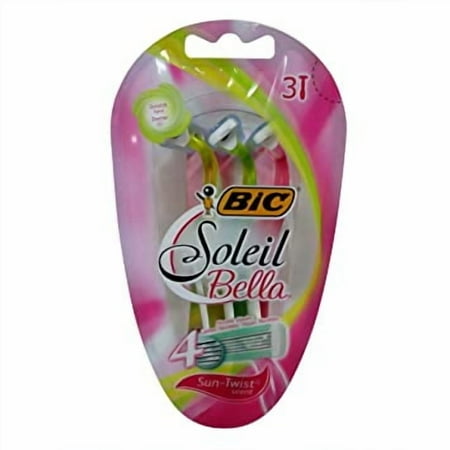 BIC Soleil Bella Sun-Twist Scented Women's 4 Blade Disposable Razor, 3-Count