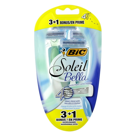 BIC Soleil Bella Women's Disposable Razor Bonus Pack, 4 Count