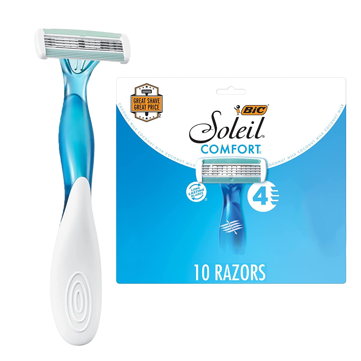 BIC Soleil Comfort Disposable Razors for Women, Sensitive Skin Razor ...
