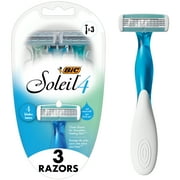 BIC Soleil Comfort 4 Blade Women's Disposable Manual Razor, 3 Count
