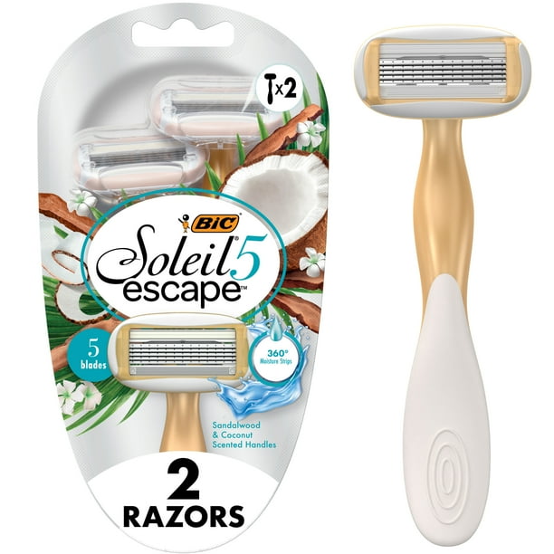 BIC Soleil 5 Escape 5-Blade Disposable Razors, Coconut and