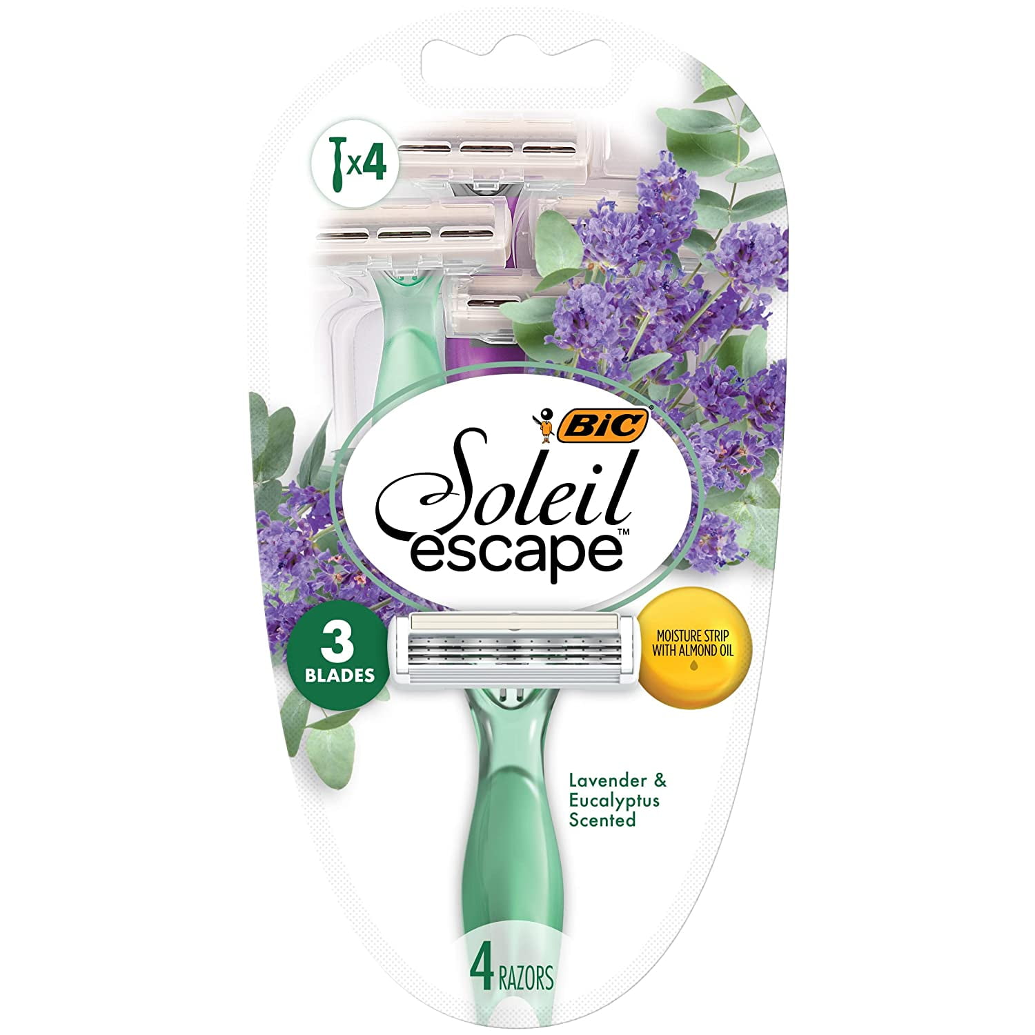 BIC Soleil Escape Women's Disposable Razors, 3 Blade Razor, Moisture