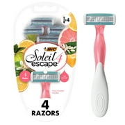 BIC Soleil Escape Women's Razors, Citrus Scented Handles, Women's, 4-Blade, 4 Count