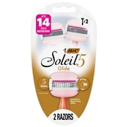 BIC Soleil 5 Glide Women's 5-Blade Disposable Razors, 2 Count