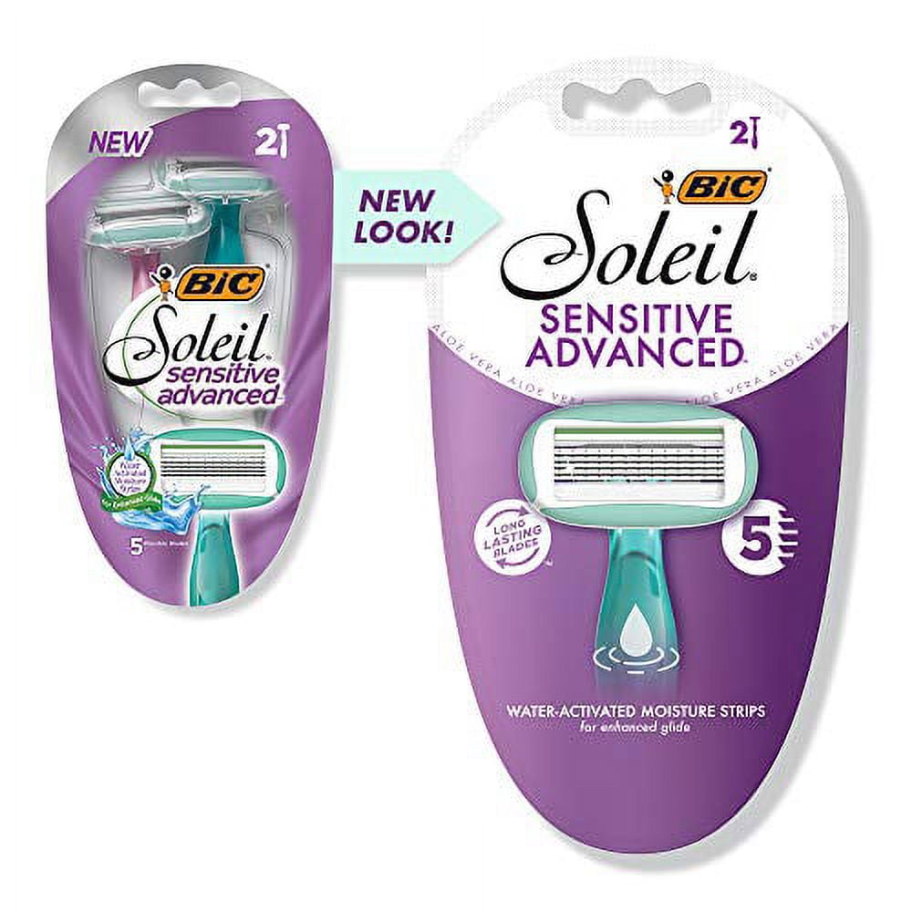 BIC Soleil Sensitive Advanced Women's Disposable Razor, Five Blade, 2