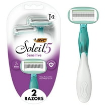 BIC Soleil Sensitive Advanced Women's Disposable Razors with 5 Blades, 2 Count