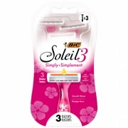 BIC Soleil 3 Simply Women's 3-Blade Disposable Razors, 3 Count