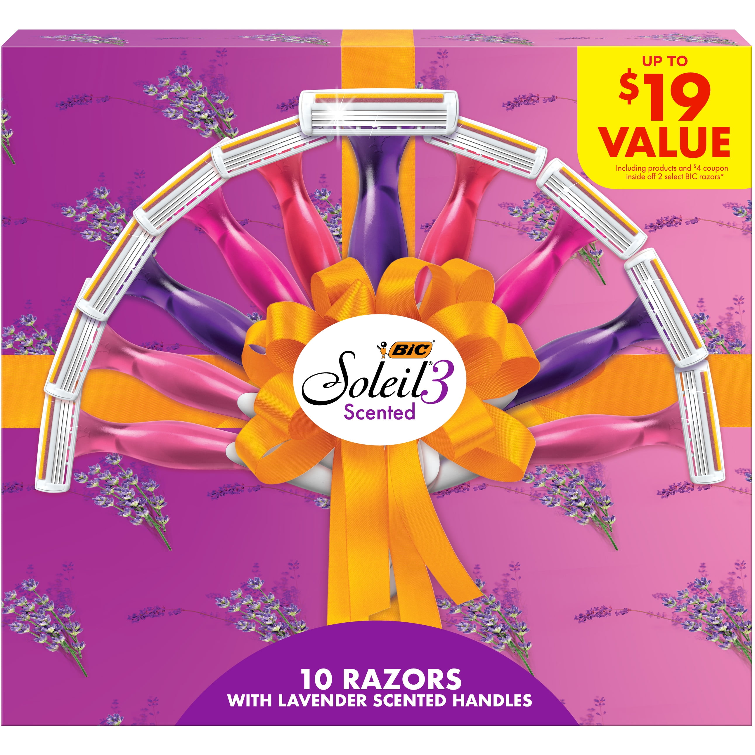 BIC Soleil 3 Scented Women's Manual Razors, 10 Count, Assorted Colors