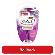 BIC Soleil 3 Scented Women's 3-Blade Disposable Scented Razors, 4 Count